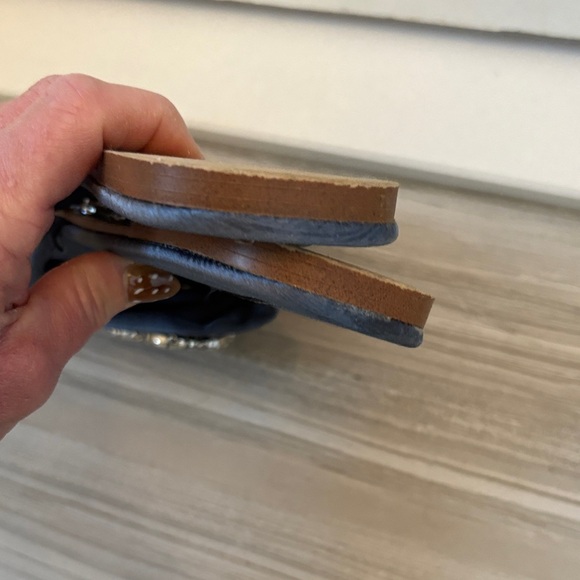 Zara Women's Blue Satin Sandals with Crystal Embellishments - Picture 8 of 10